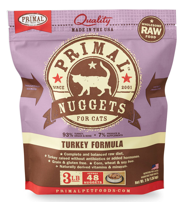 Primal Nuggets Turkey Formula Cat Food 3 lb. (Frozen)
