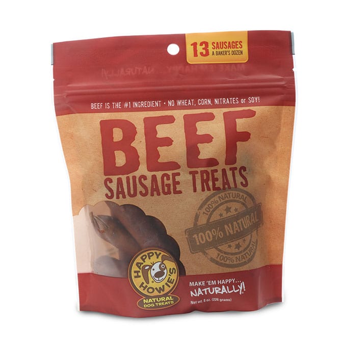 Happy Howie's Beef Sausage Treats 4 in. Baker's Dozen