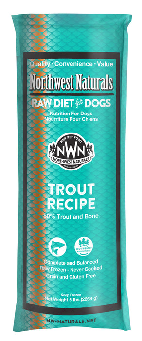 Northwest Naturals Raw Trout Chub 5 lb. (Frozen)