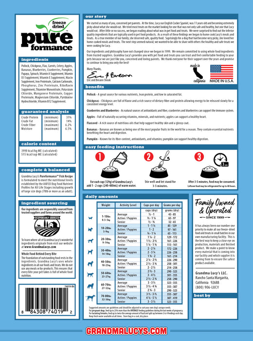 Grandma Lucy's Pureformance Fish Dog Food