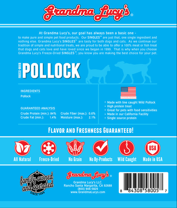 Grandma Lucy's Singles Freeze-Dried Pollock 1.5 oz.