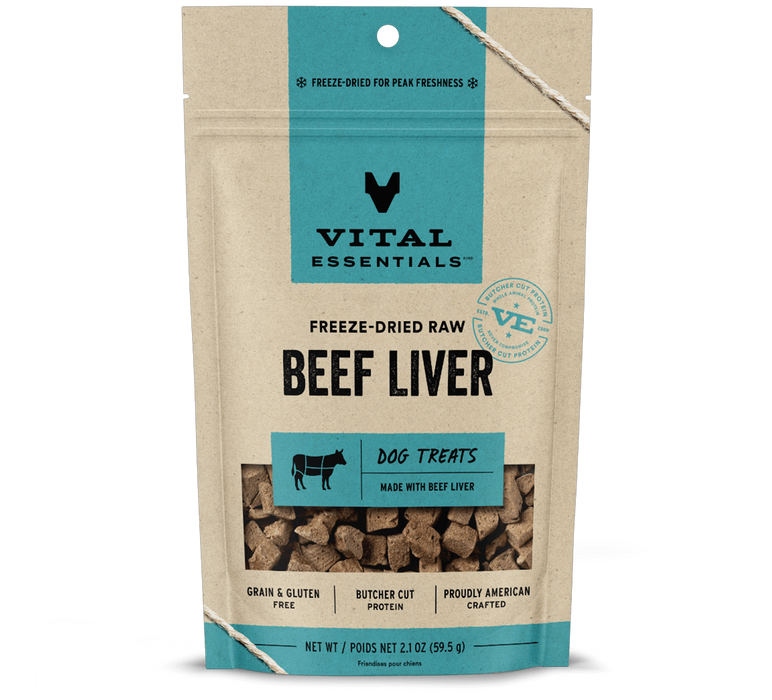 Vital Essentials Freeze-Dried Beef Liver Dog Treats 2.1 oz.