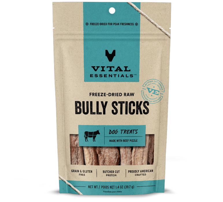 Vital Essentials Freeze-Dried Bully Sticks Dog Treats 1.4 oz.