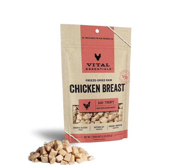 Vital Essentials Freeze-Dried Chicken Breast Dog Treats 2.1 oz.