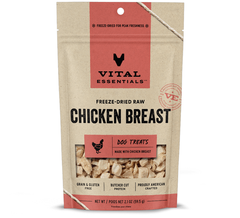 Vital Essentials Freeze-Dried Chicken Breast Dog Treats 2.1 oz.