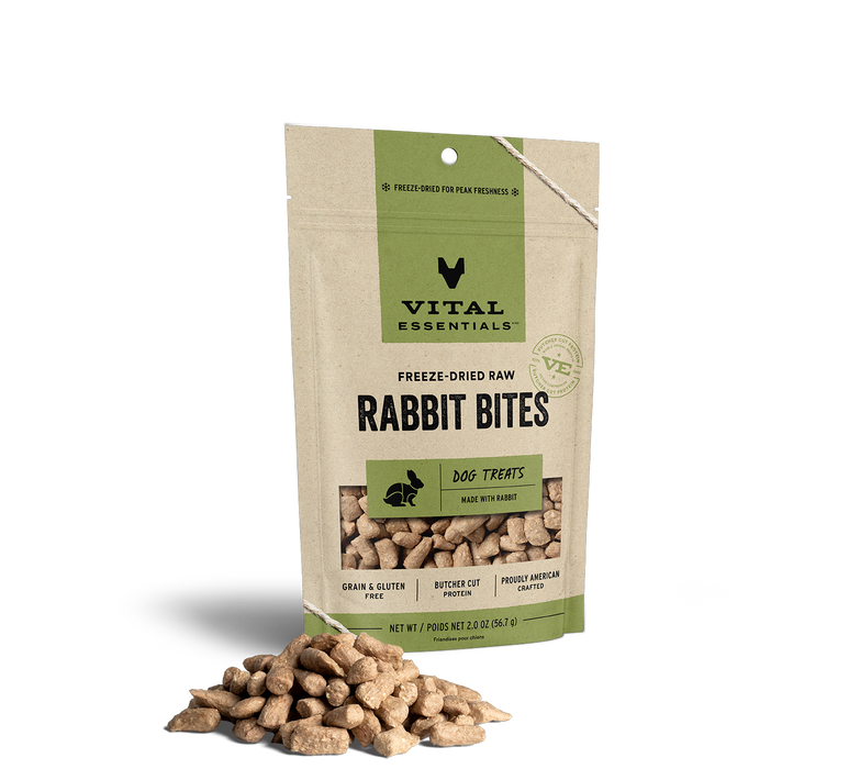 Vital Essentials Freeze-Dried Rabbit Bites Dog Treats