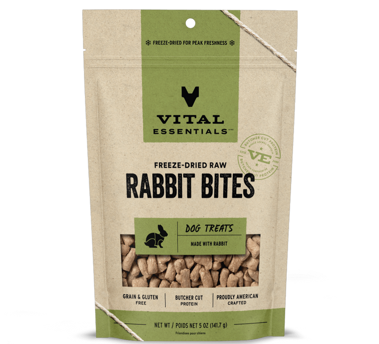 Vital Essentials Freeze-Dried Rabbit Bites Dog Treats