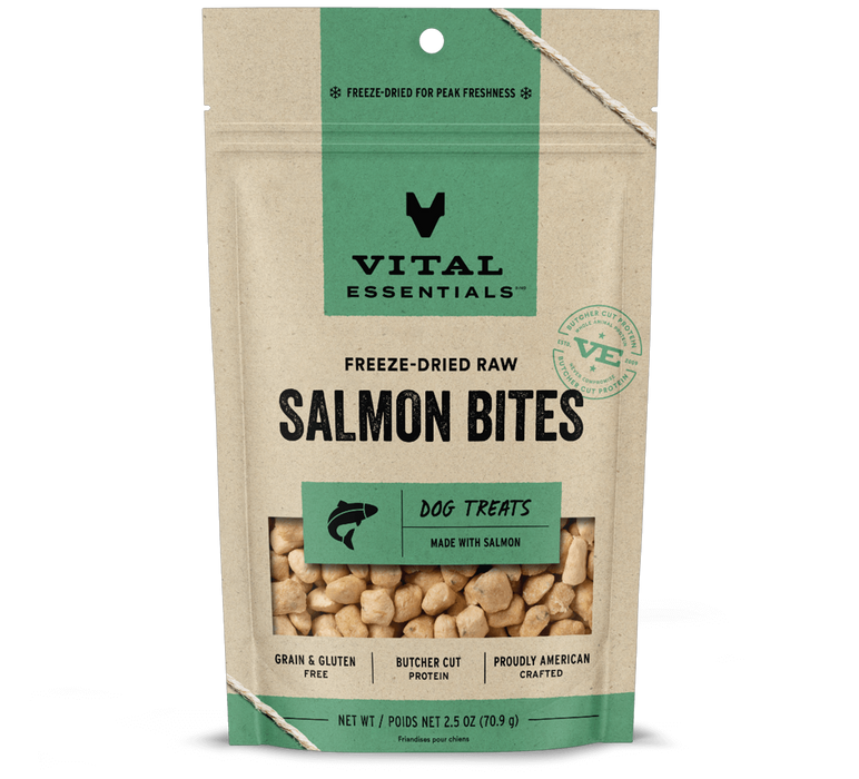 Vital Essentials Freeze-Dried Salmon Bites Dog Treats 2.5 oz.