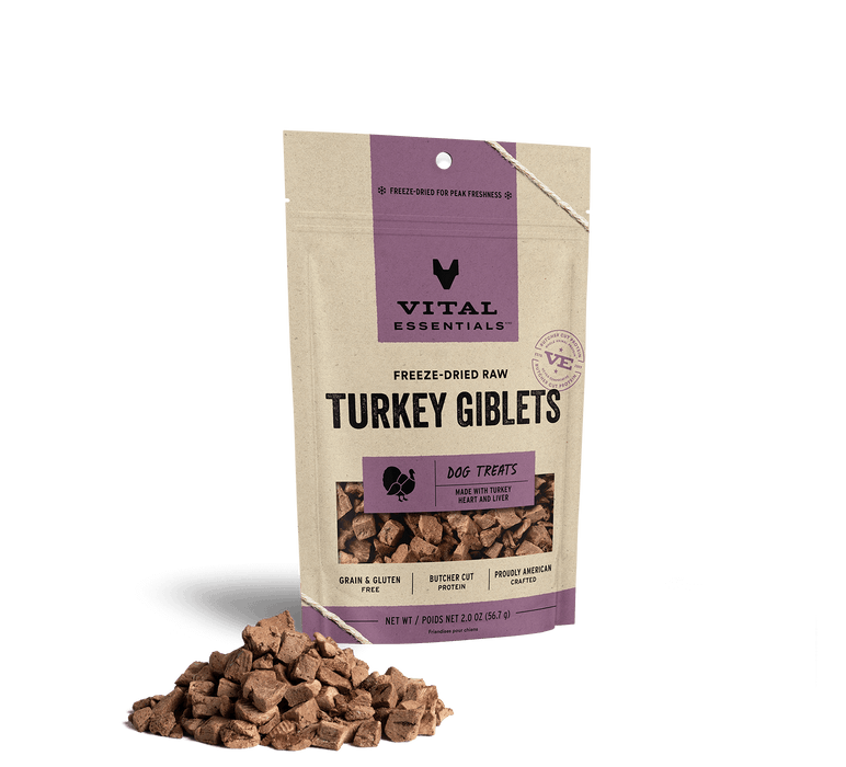 Vital Essentials Freeze-Dried Turkey Giblets Dog Treats 2 oz.
