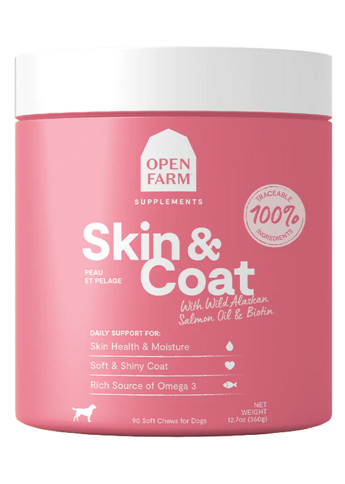 Open Farm Skin & Coat Supplement Soft Chews For Dogs