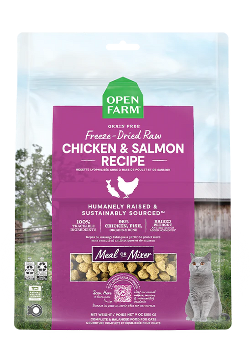 Open Farm Freeze-Dried Raw Morsels Chicken & Salmon Recipe For Cats