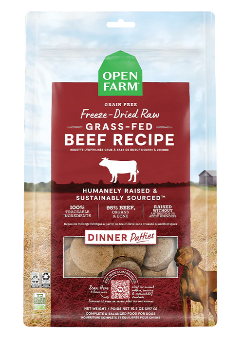 Open Farm Freeze-Dried Raw Dinner Patties Beef Recipe For Dogs