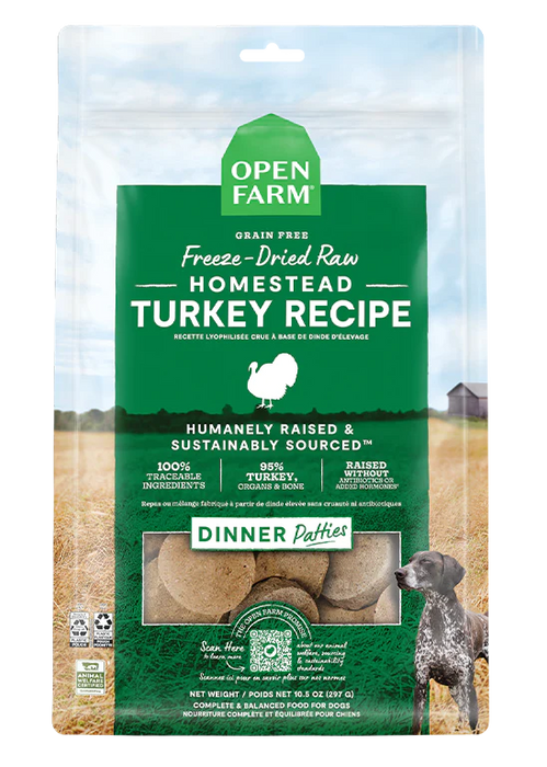 Open Farm Freeze-Dried Raw Dinner Patties Turkey Recipe For Dogs