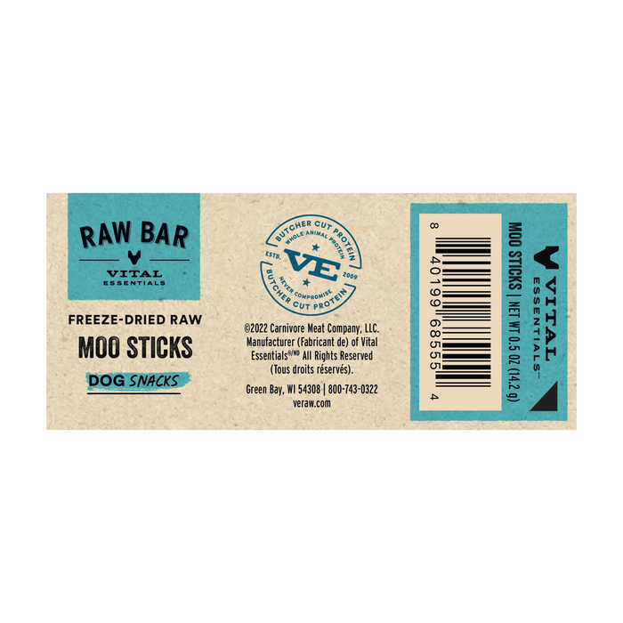 Vital Essentials Raw Bar Freeze-Dried Moo Sticks