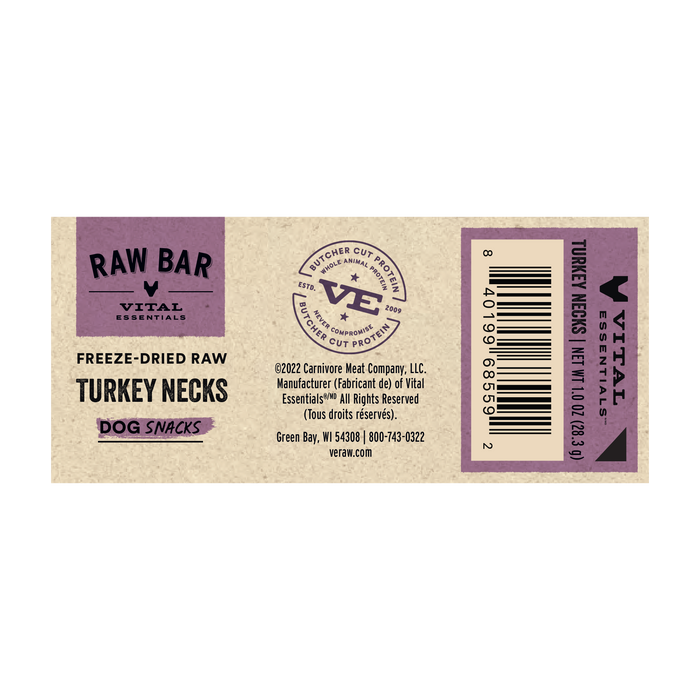 Vital Essentials Raw Bar Freeze-Dried Turkey Necks