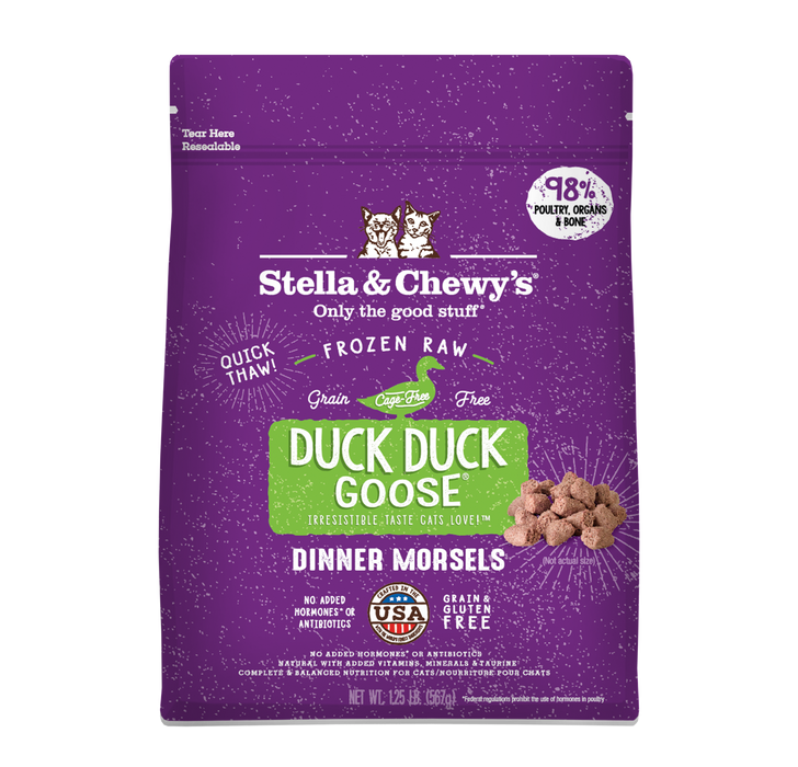 Stella & Chewy's Cat Dinner Morsels Duck 1.25 lb. (Frozen)