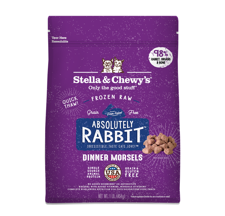 Stella & Chewy's Cat Dinner Morsels Rabbit 1 lb. (Frozen)