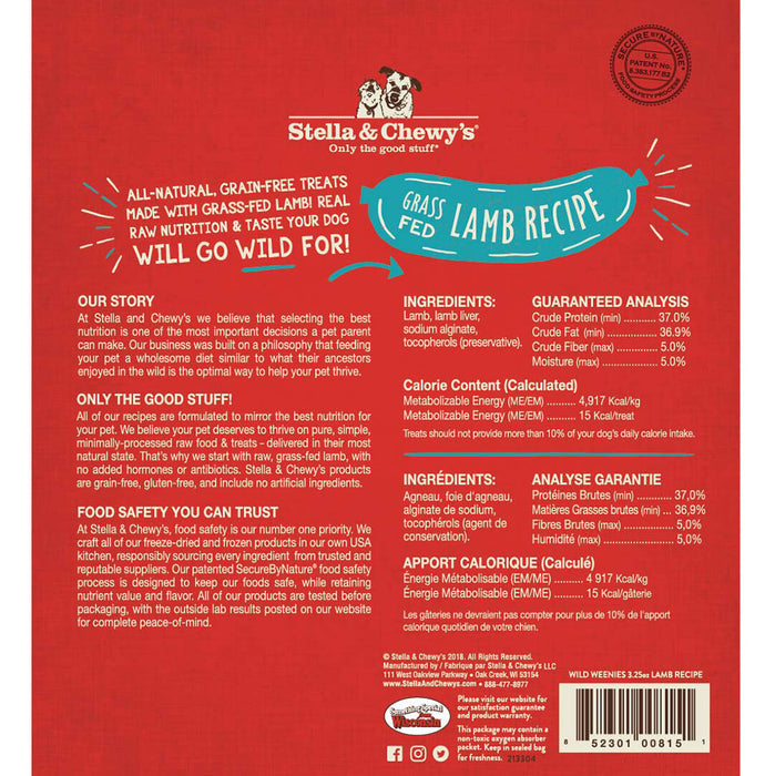 Stella & Chewy's Wild Weenies Lamb Recipe 3.25 oz.