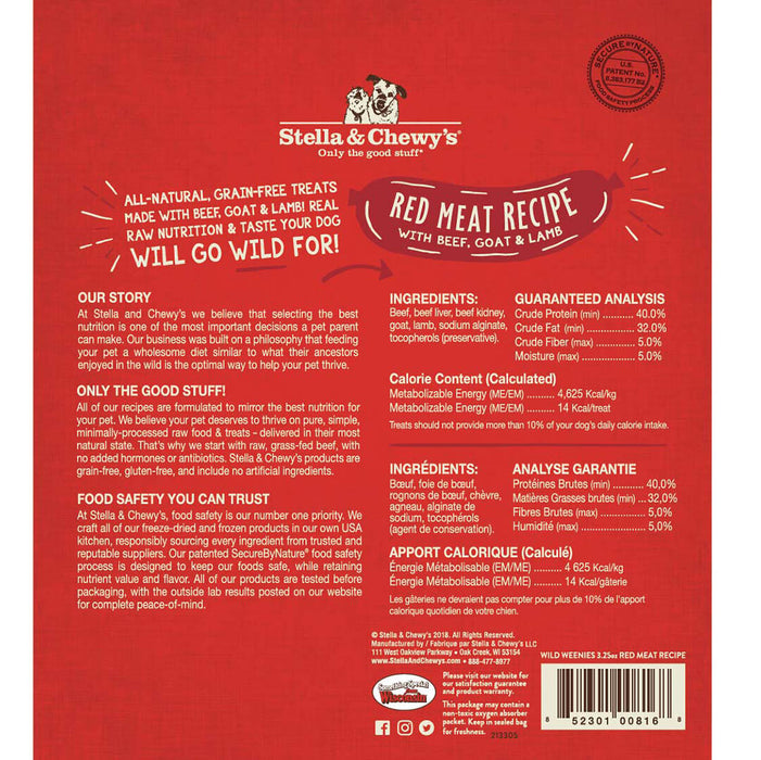 Stella & Chewy's Wild Weenies Red Meat Recipe 3.25 oz.