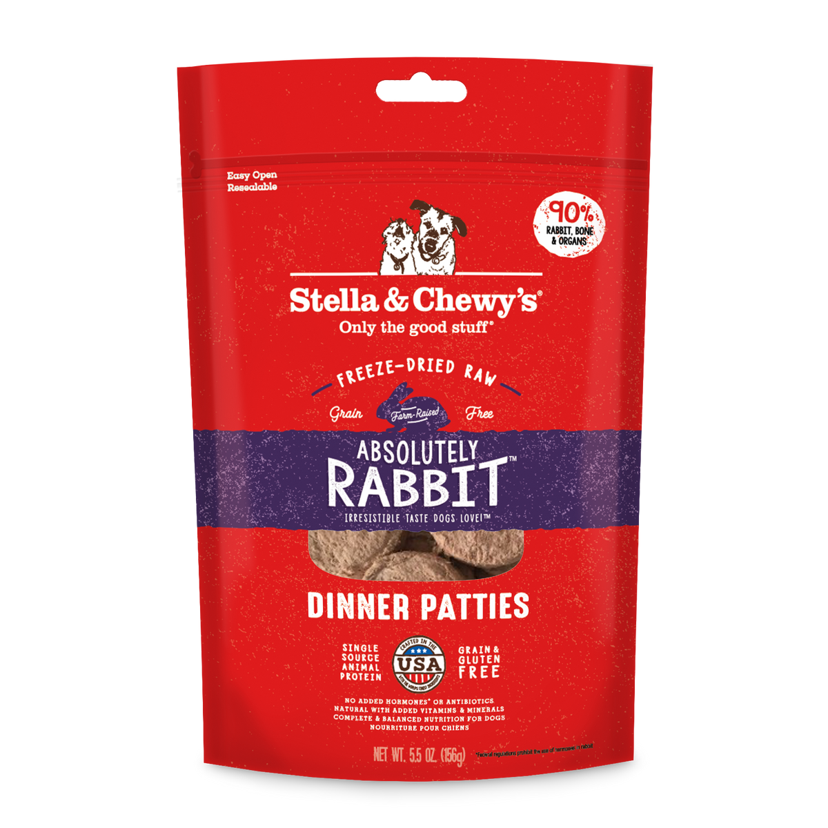 Stella & Chewy's Freeze-Dried Dinner Patties Rabbit — American Tails ...
