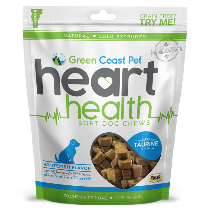 Green Coast Pet Heart Health Soft Chews Whitefish Flavor