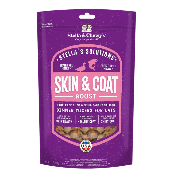 Stella & Chewy's Stella's Solutions For Cats Skin & Coat Boost Duck & Salmon Recipe 7.5 oz.