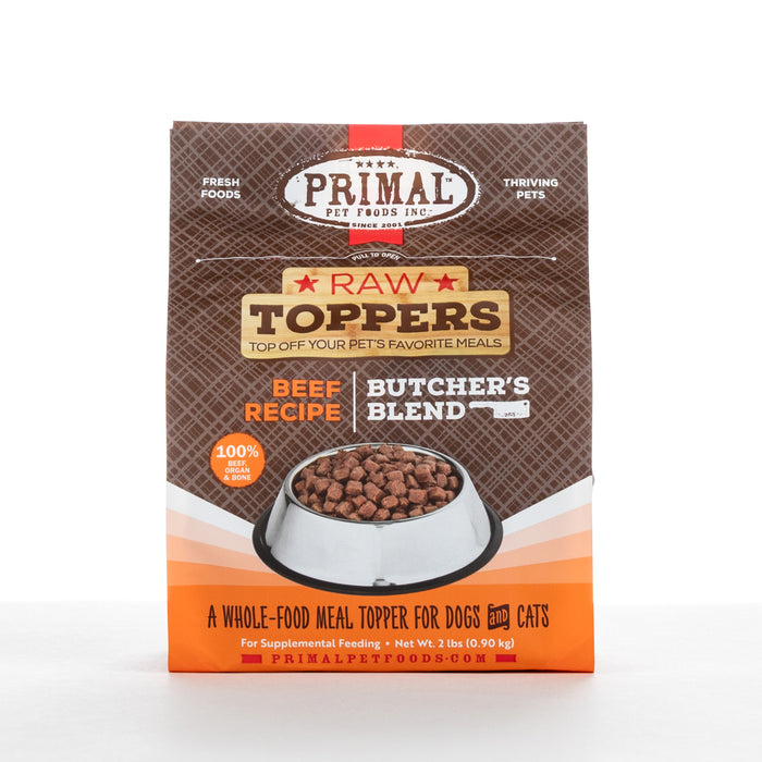Primal Raw Toppers Butcher's Blend Beef Recipe 2 lb. (Frozen)