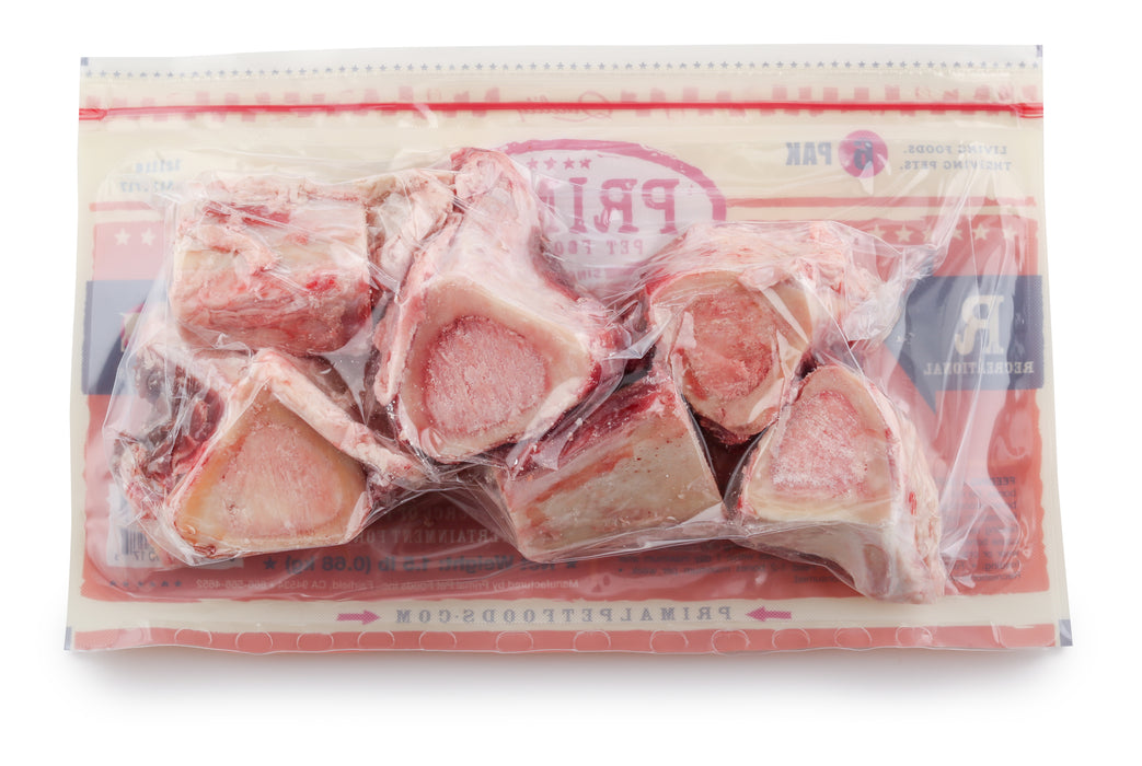 Primal Raw Beef Marrow Bone 2 In. 6 Pack (Frozen)