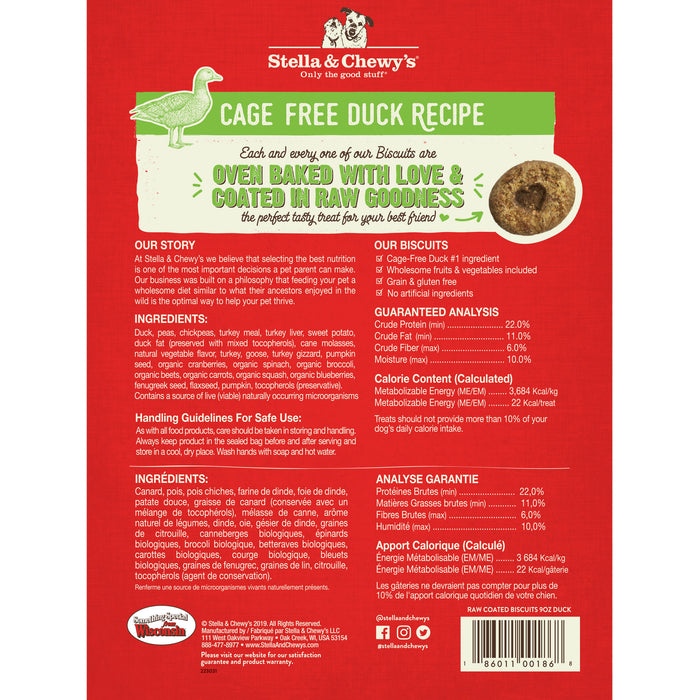 Stella & Chewy's Raw Coated Biscuits Duck Recipe 9 oz.