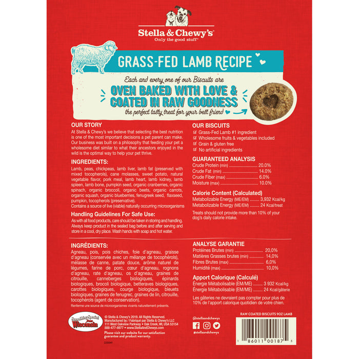 Stella & Chewy's Raw Coated Biscuits Lamb Recipe 9 oz.