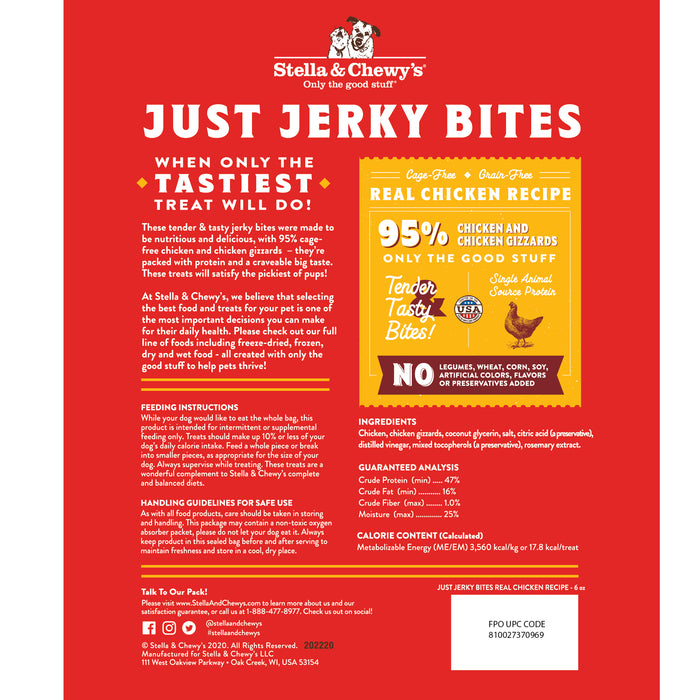 Stella & Chewy's Just Jerky Bites Chicken Recipe 6 oz.
