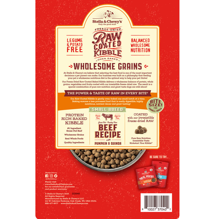 Stella & Chewy's Raw Coated Beef & Wholesome Grains Recipe Small Breed Dog Food
