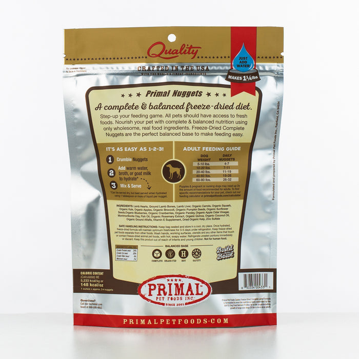 Primal Freeze-Dried Nuggets Lamb Formula Dog Food