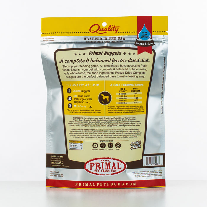 Primal Freeze-Dried Nuggets Rabbit Formula Dog Food