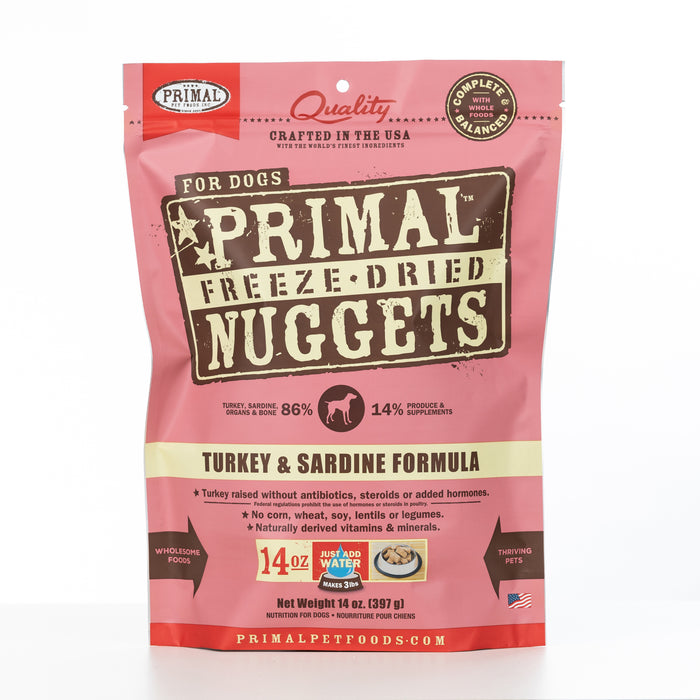 Primal Freeze-Dried Nuggets Turkey & Sardine Formula Dog Food