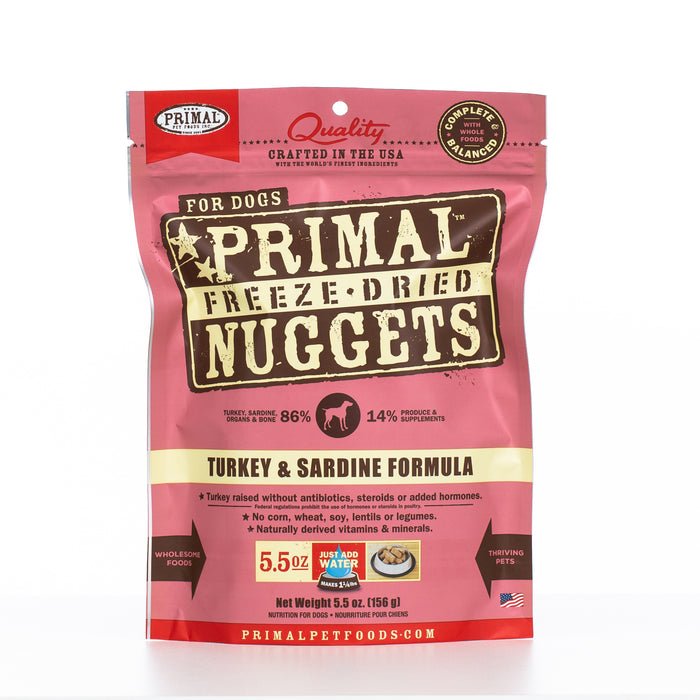 Primal Freeze-Dried Nuggets Turkey & Sardine Formula Dog Food