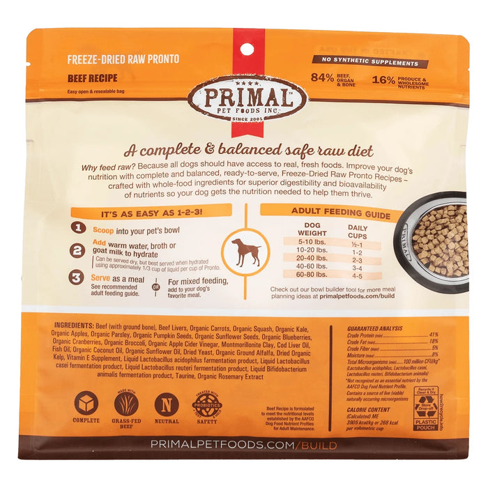 Primal Freeze-Dried Pronto Beef Formula Dog Food
