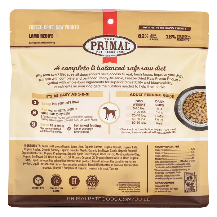 Primal Freeze-Dried Pronto Lamb Formula Dog Food