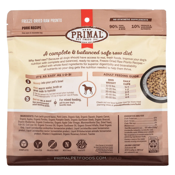 Primal Freeze-Dried Pronto Pork Formula Dog Food