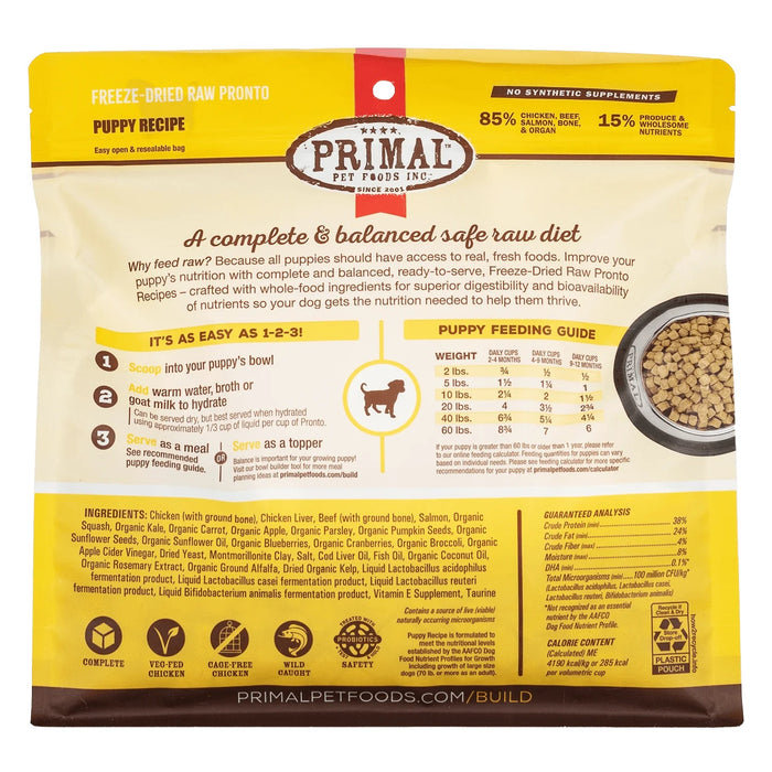 Primal Freeze-Dried Pronto Chicken & Salmon Formula Puppy Dog Food