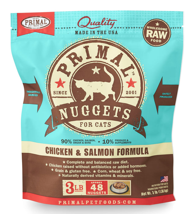 Primal Nuggets Chicken & Salmon Formula Cat Food 3 lb. (Frozen)