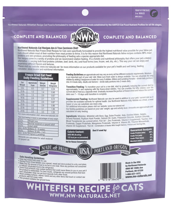 Northwest Naturals Freeze-Dried Whitefish Nibbles for Cats 11 oz.