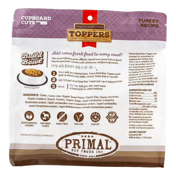 Primal Cupboard Cuts Turkey Recipe Freeze-Dried Raw Toppers