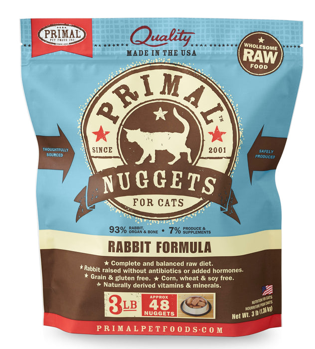 Primal Nuggets Rabbit Formula Cat Food 3 lb. (Frozen)