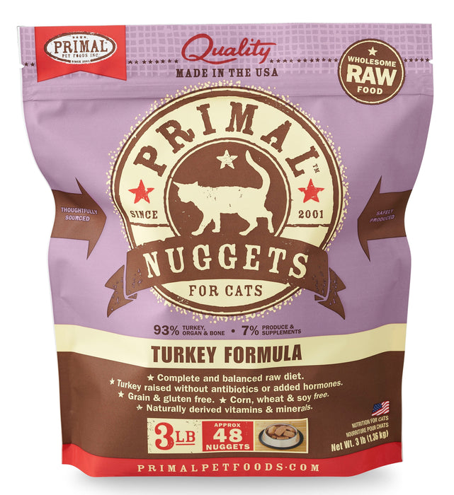 Primal Nuggets Turkey Formula Cat Food 3 lb. (Frozen)