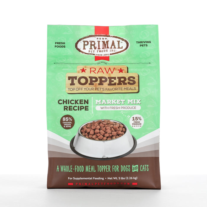 Primal Raw Toppers Market Mix Chicken Recipe 5 lb. (Frozen)