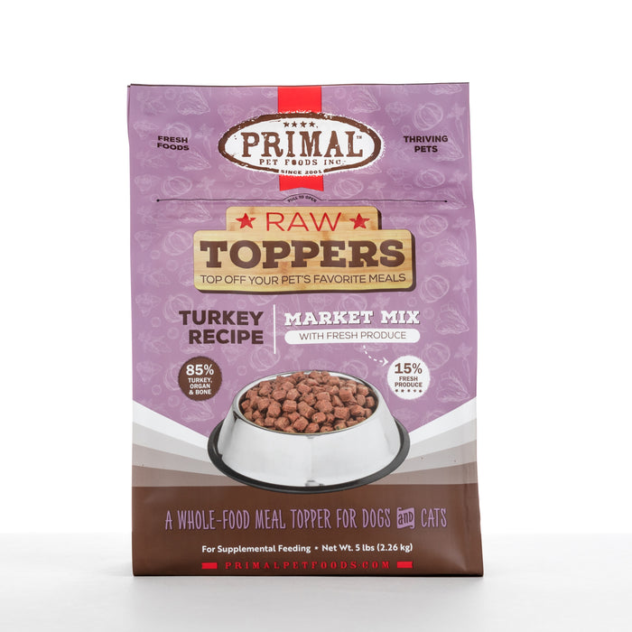 Primal Raw Toppers Market Mix Turkey Recipe 5 lb. (Frozen)