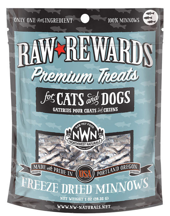 Northwest Naturals Raw Rewards Freeze-Dried Minnows 1 oz.