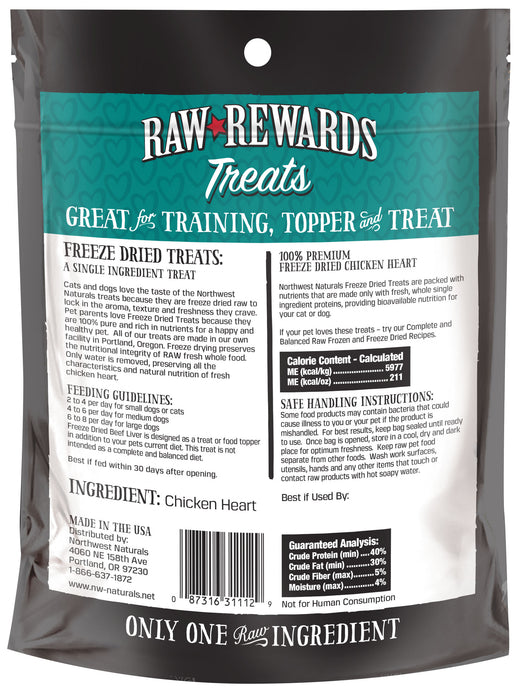 Northwest Naturals Raw Rewards Freeze-Dried Chicken Heart