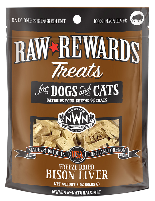 Northwest Naturals Raw Rewards Freeze-Dried Bison Liver 2.5 oz.